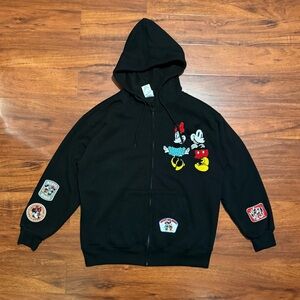 Disney Mickey Mouse Minnie Mouse Black Hoodie